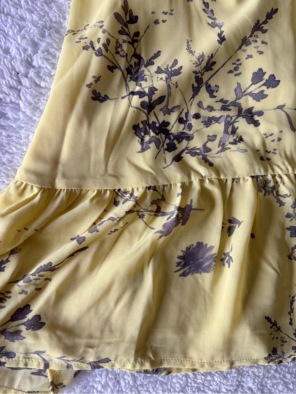 Dynamite Yellow Floral Print Ruffle Mini Dress - Picture 4 of 4